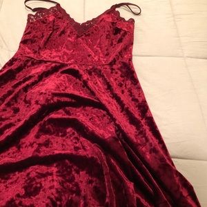 Red velvet dress